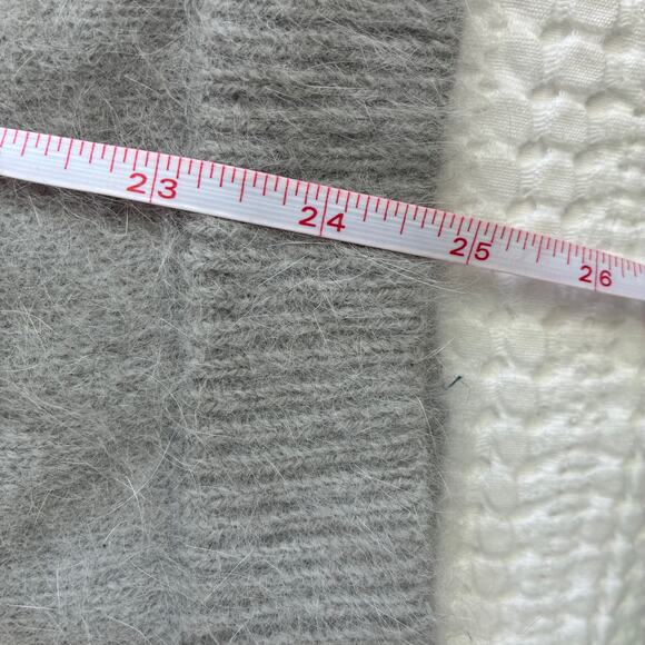 Vtg Ballet Faux Wrap Sweater Angora Blend Women M Gray Moda Int’l Soft‎ Fuzzy - Picture 11 of 12